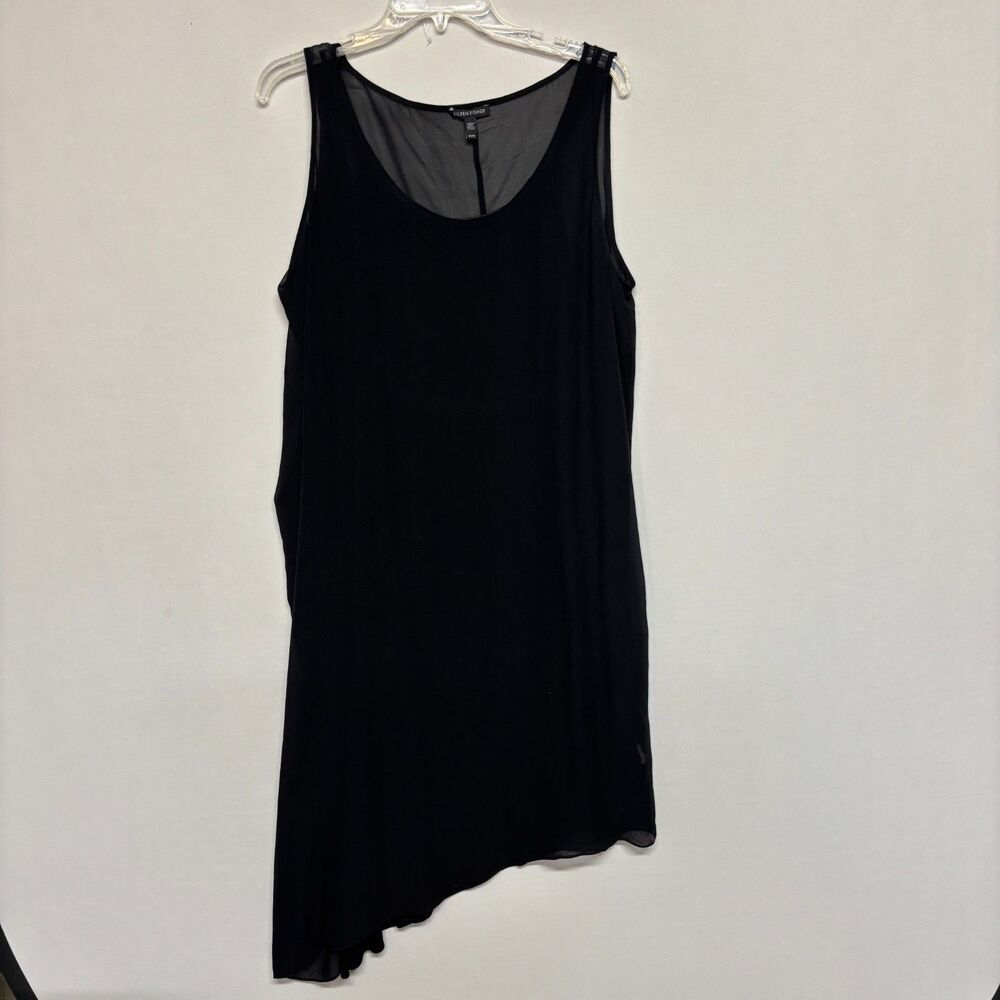 Eileen Fisher 100% Silk Asymmetrical Sleeveless Midi Dress Size Medium D137 -3